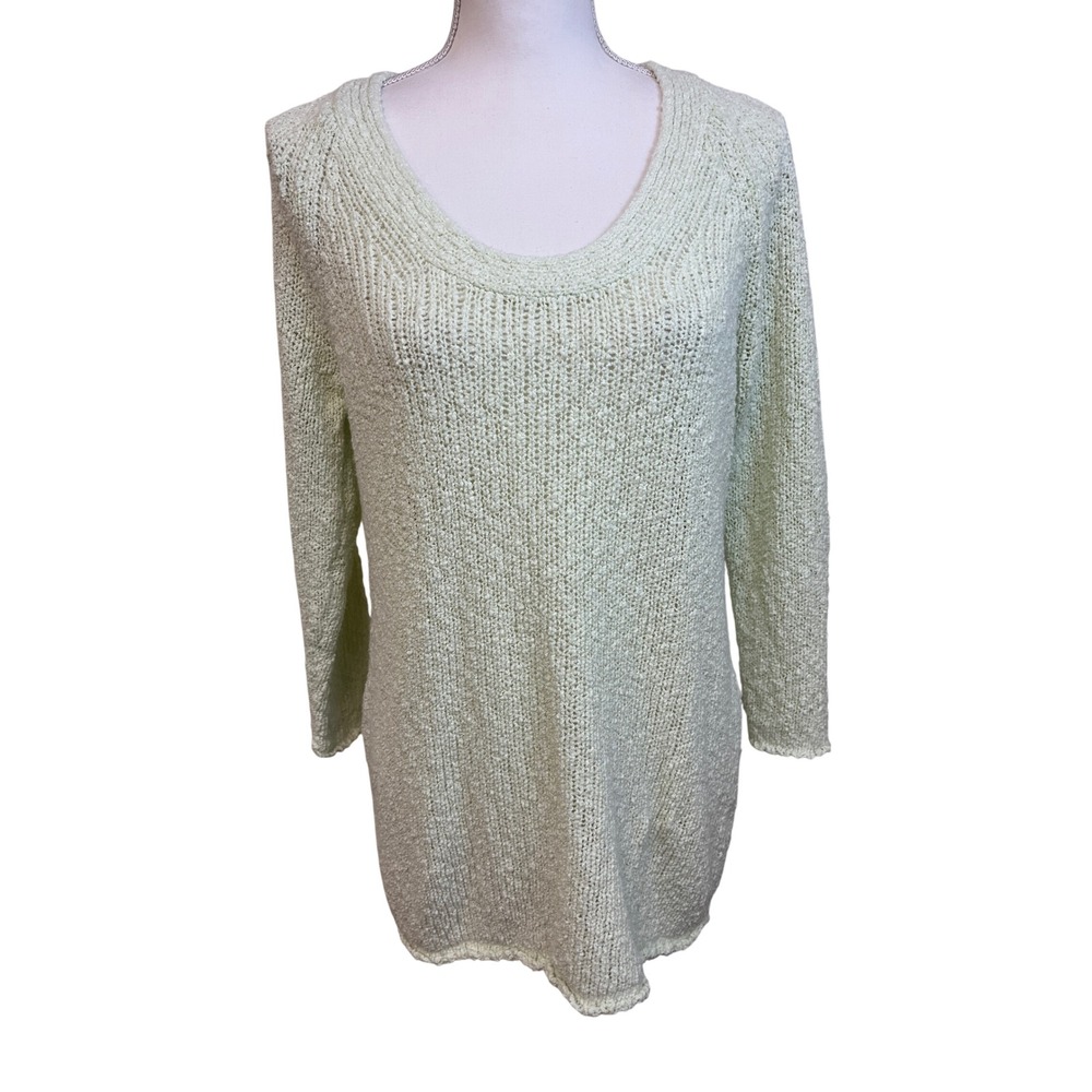 J JILL Green Pullover Tunic‎ Sweater Sz L Minimalist Pastel Summer Coastal Soft